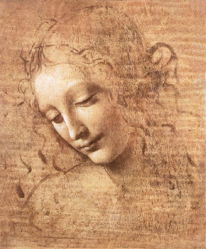 Madchenkopf with confused hair, LEONARDO da Vinci